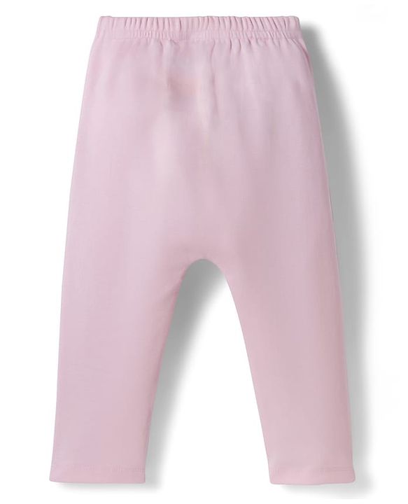 Babyhug Disney Interlock Knit Full Length Diaper Leggings With Bambi & Marie Print Pack of 3 - Pink & White