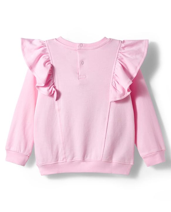 Babyhug Interlock Knit Full Sleeves Top & Lounge Pant Set with Bunny Print - Pink