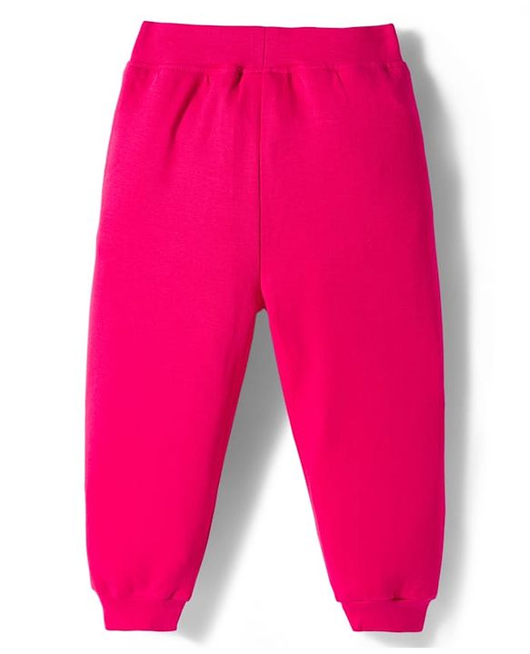 Babyhug Interlock Knit Full Sleeves Top & Lounge Pant Set with Bunny Print - Pink