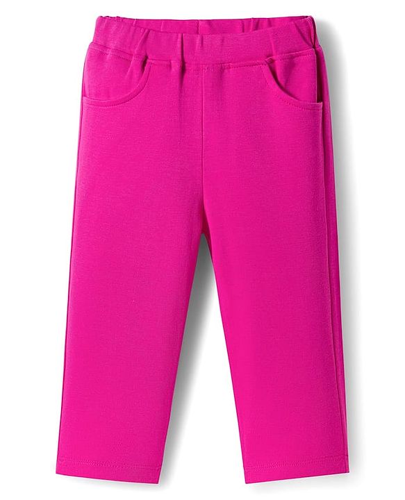 Babyhug Interlock Knit Full Sleeves Text Printed Top & Legging Set - Purple