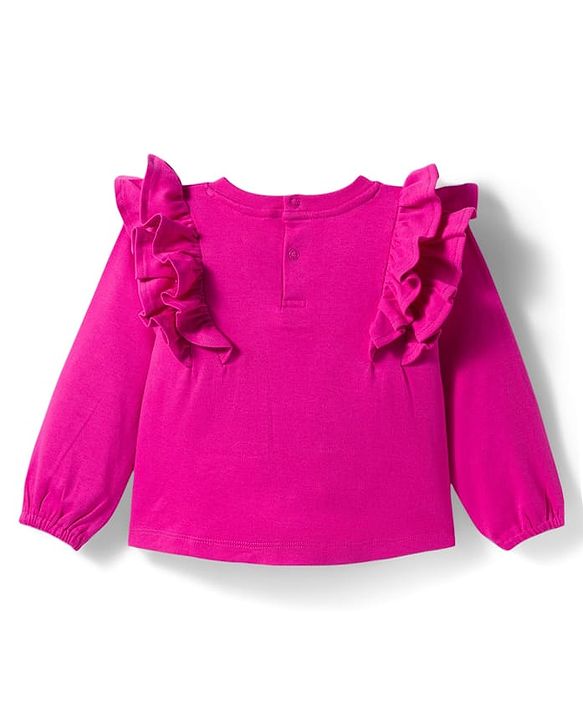 Babyhug Interlock Knit Full Sleeves Text Printed Top & Legging Set - Purple