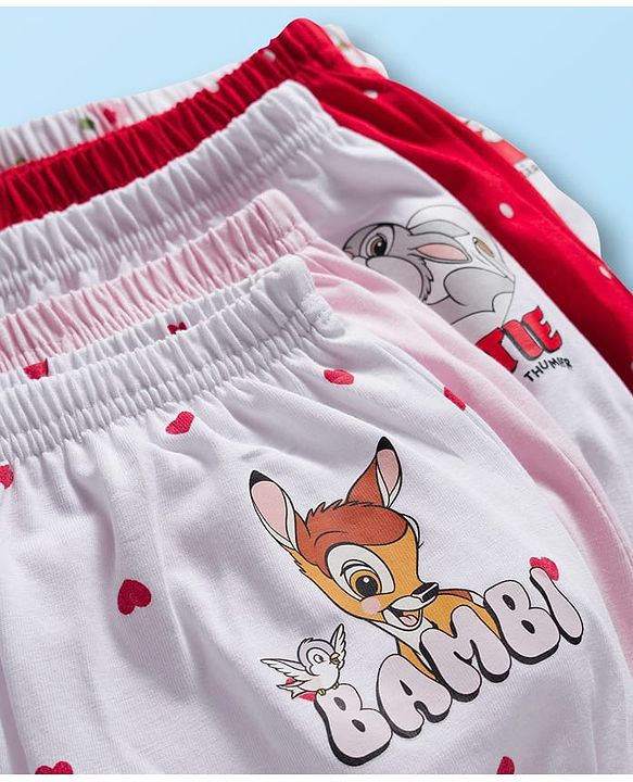 Babyhug Disney Cotton Lycra Knit Bloomers With Marie Graphics Pack Of 5 - Multicolour