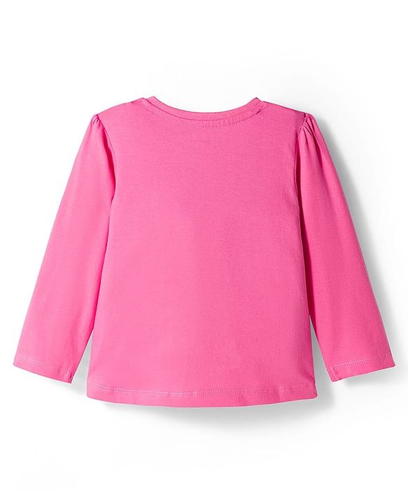 Babyhug Cotton Knit Full Sleeves Night Suit With Heart Print - Pink