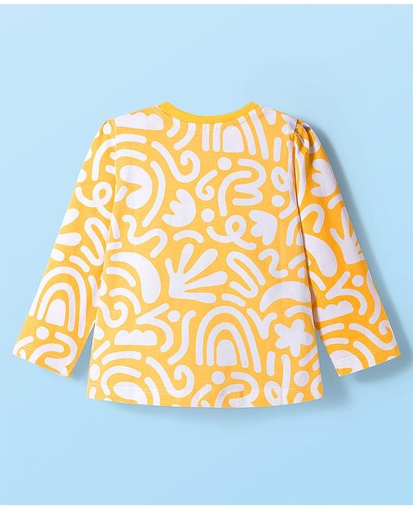 Babyhug Cotton Knit Full Sleeves Printed Co-ord Night Suit - Orange