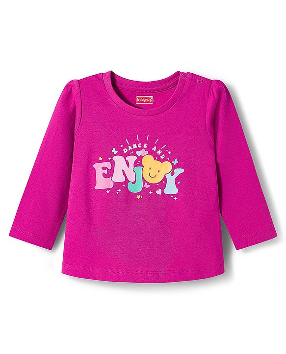 Babyhug Cotton Knit Full Sleeves Night Suit with Star Print - Purple