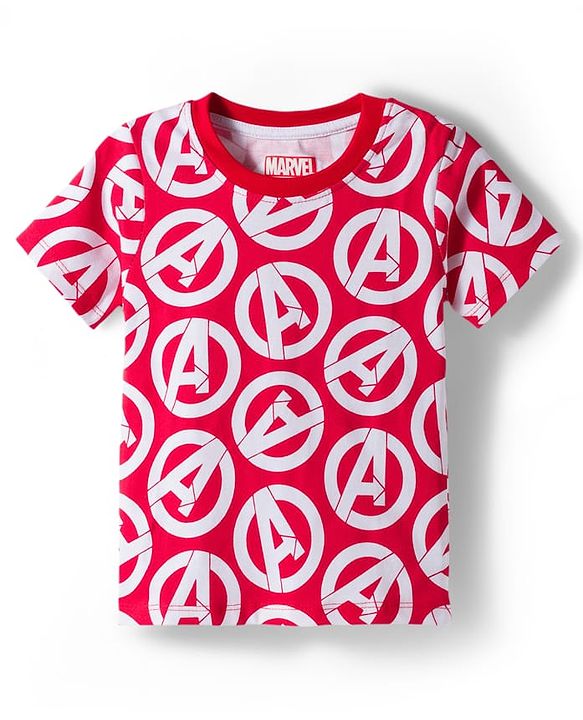 Babyhug Marvel Single Jersey Knit Half Sleeves T-Shirt With Avengers Graphics Pack Of 3 - Red Black & Yellow