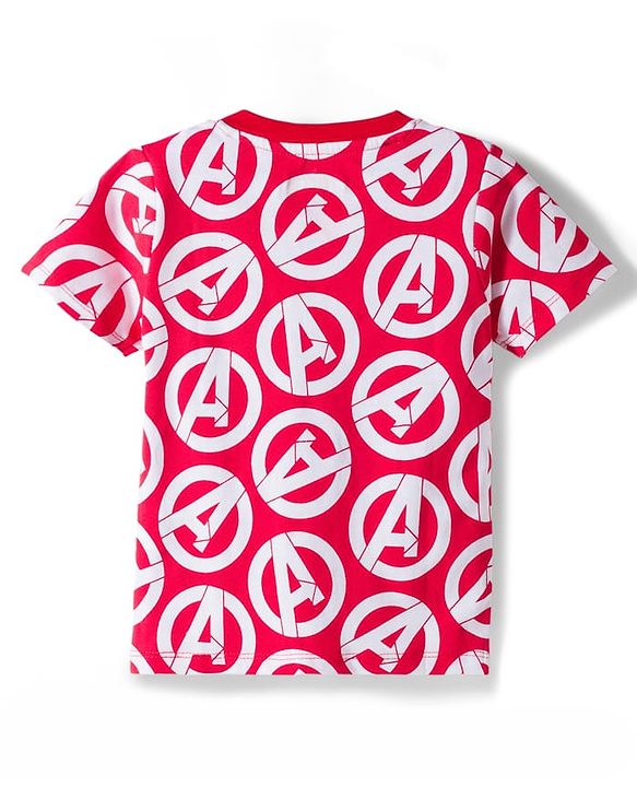 Babyhug Marvel Single Jersey Knit Half Sleeves T-Shirt With Avengers Graphics Pack Of 3 - Red Black & Yellow