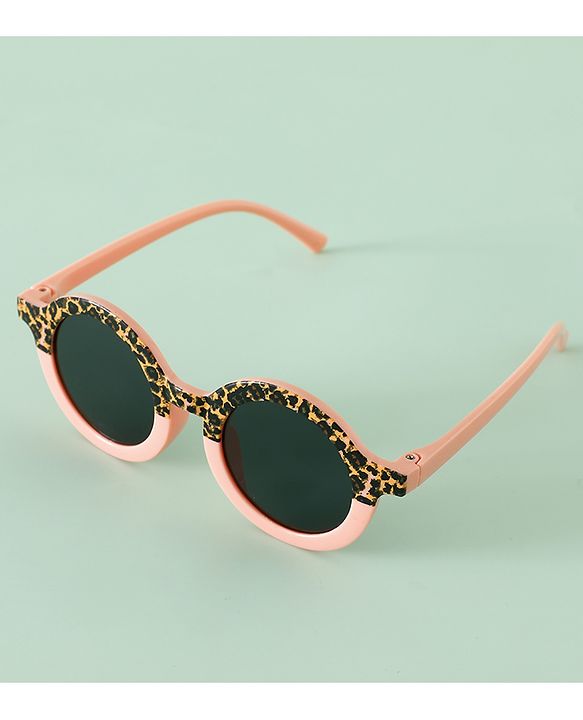 Pine Kids Round Frame Printed Sunglasses - Peach