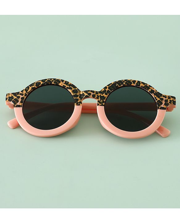 Pine Kids Round Frame Printed Sunglasses - Peach
