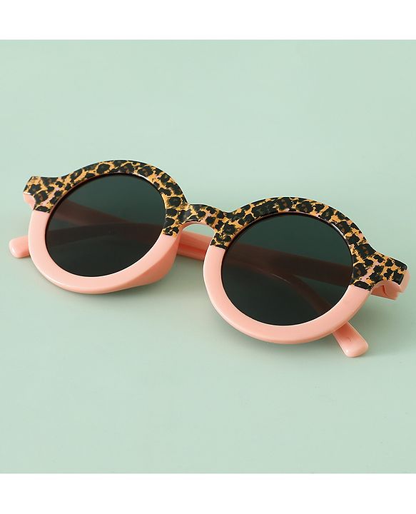 Pine Kids Round Frame Printed Sunglasses - Peach