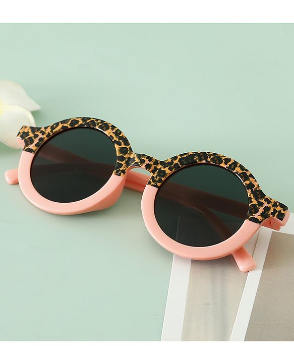 Pine Kids Round Frame Printed Sunglasses - Peach