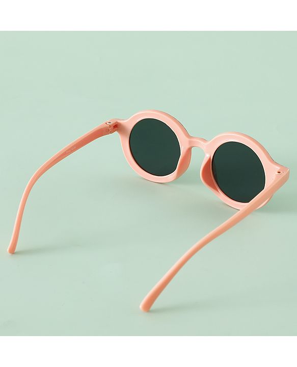 Pine Kids Round Frame Printed Sunglasses - Peach