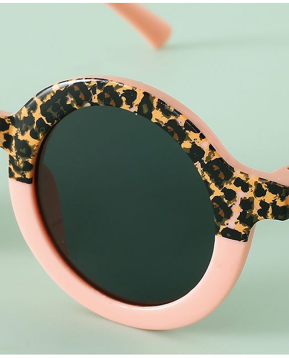 Pine Kids Round Frame Printed Sunglasses - Peach