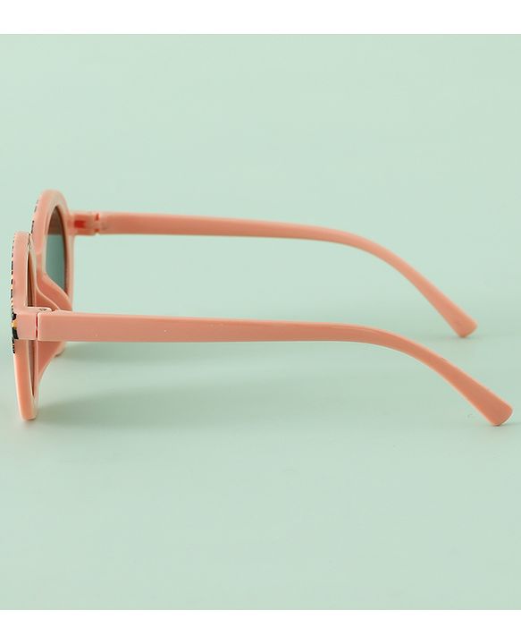 Pine Kids Round Frame Printed Sunglasses - Peach