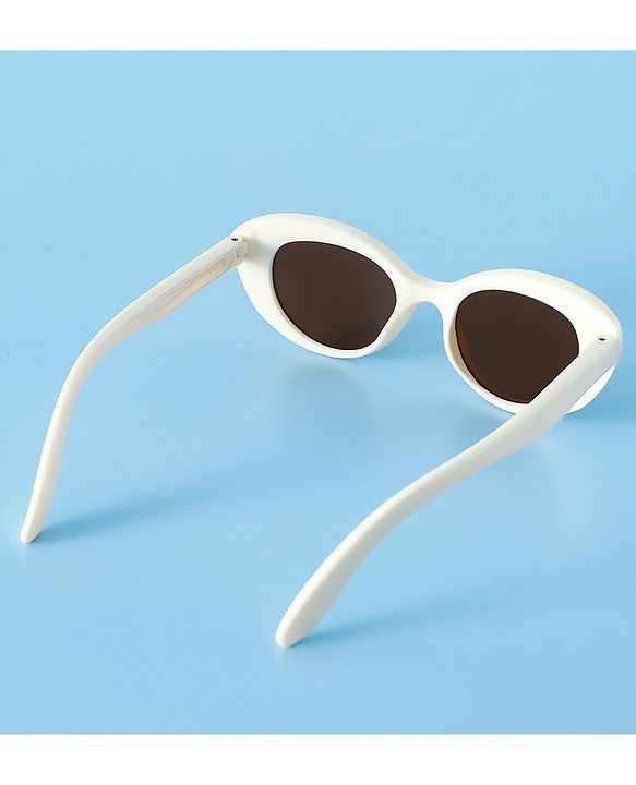 Pine Kids Solid Round Frame Sunglasses - White