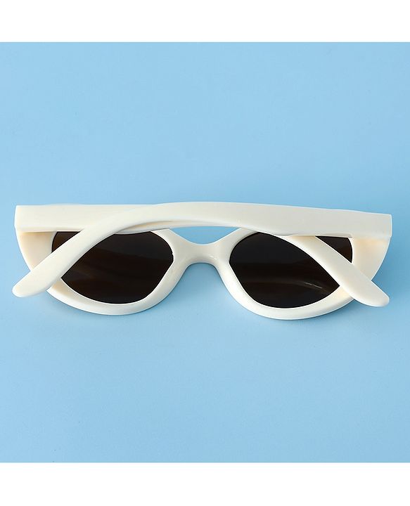 Pine Kids Solid Round Frame Sunglasses - White
