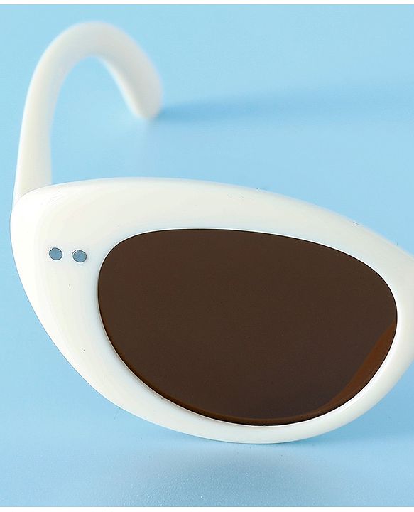 Pine Kids Solid Round Frame Sunglasses - White