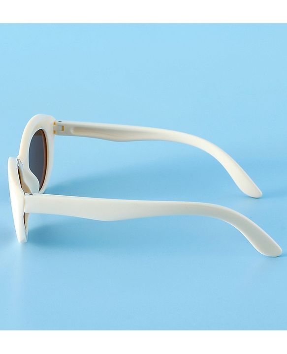 Pine Kids Solid Round Frame Sunglasses - White