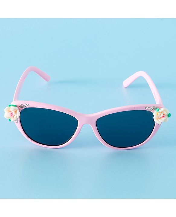 Babyhug Free Size Sunglasses With Floral Applique - Purple