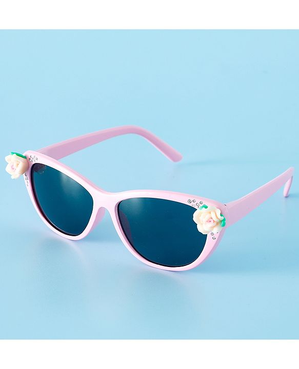 Babyhug Free Size Sunglasses With Floral Applique - Purple