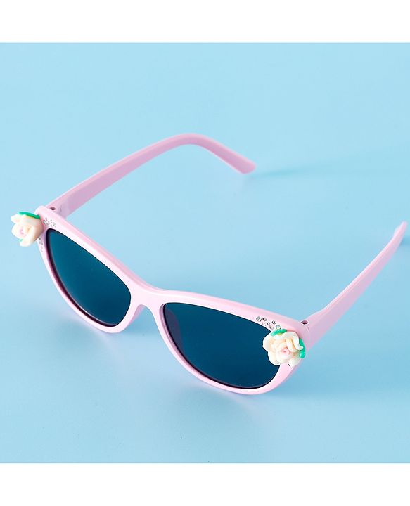 Babyhug Free Size Sunglasses With Floral Applique - Purple