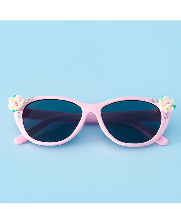 Babyhug Free Size Sunglasses With Floral Applique - Purple