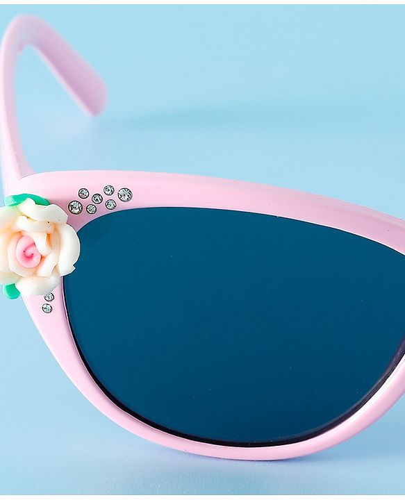 Babyhug Free Size Sunglasses With Floral Applique - Purple