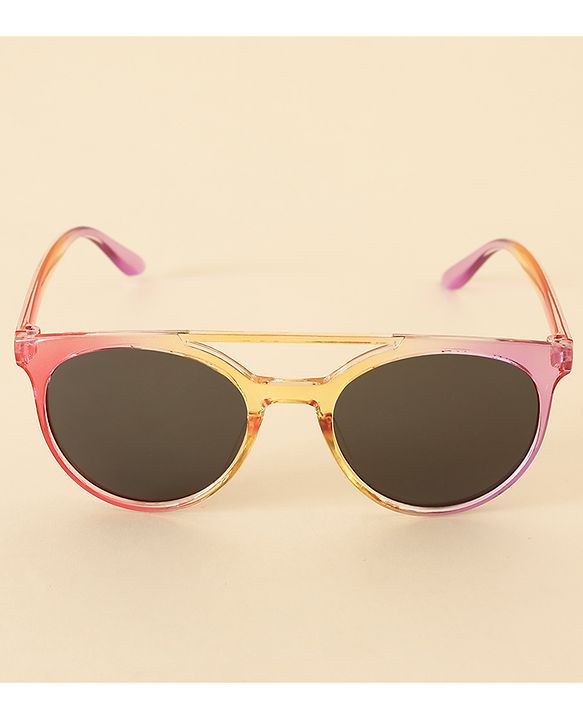 Babyhug Solid Round Frame Sunglasses - Pink & Orange