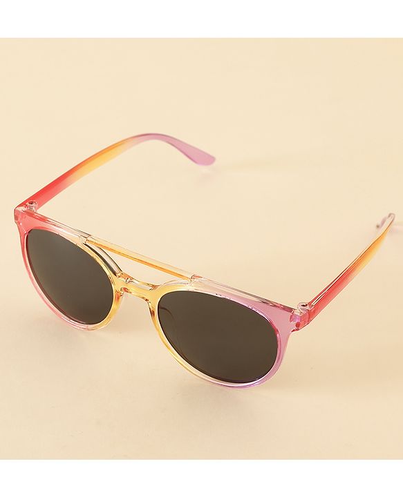 Babyhug Solid Round Frame Sunglasses - Pink & Orange