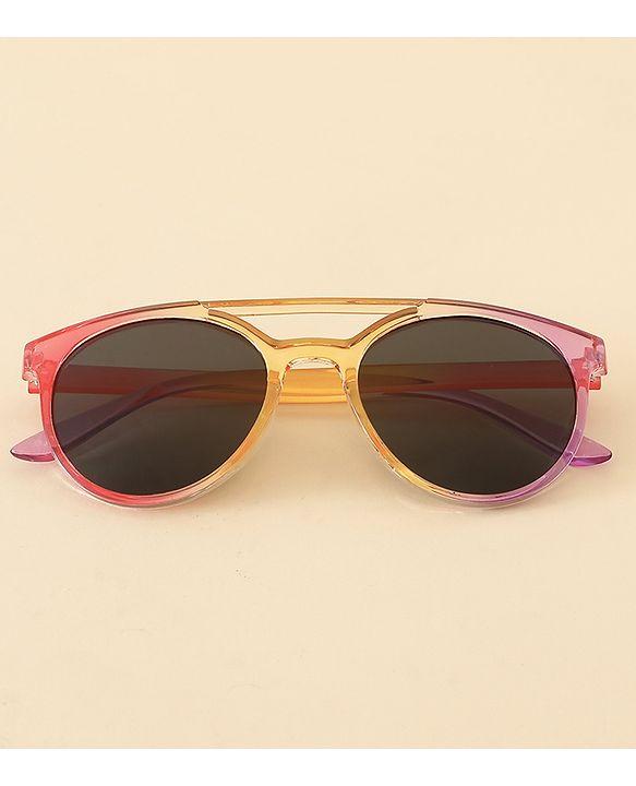 Babyhug Solid Round Frame Sunglasses - Pink & Orange