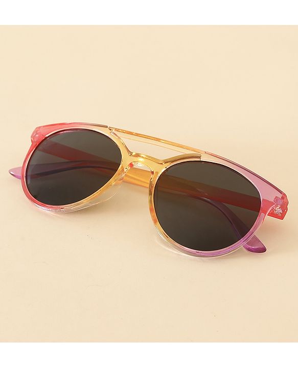 Babyhug Solid Round Frame Sunglasses - Pink & Orange