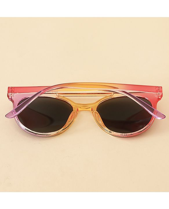 Babyhug Solid Round Frame Sunglasses - Pink & Orange