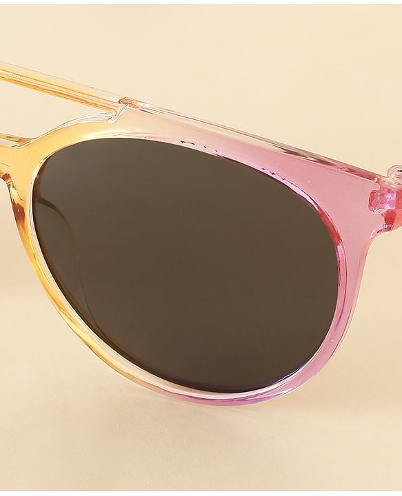 Babyhug Solid Round Frame Sunglasses - Pink & Orange