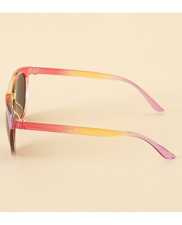 Babyhug Solid Round Frame Sunglasses - Pink & Orange