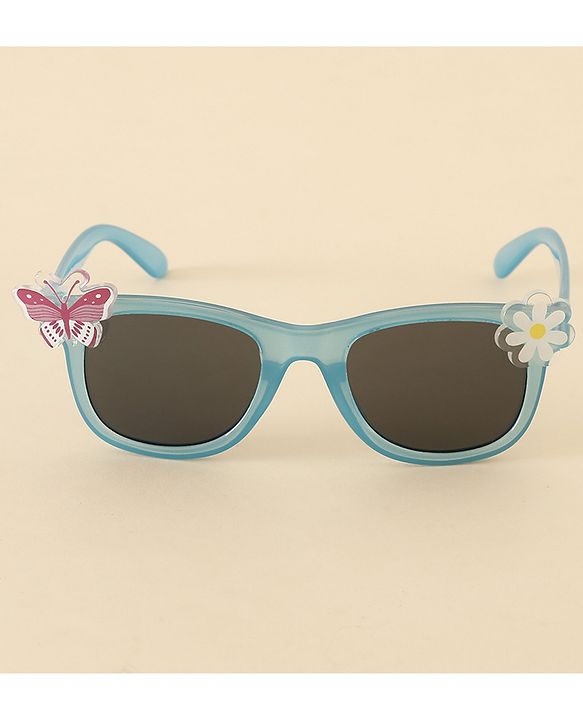 Babyhug Sunglasses With Floral & Butterfly Applique - Light Blue