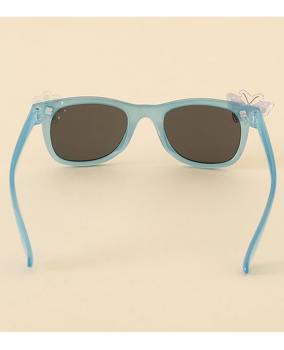Babyhug Sunglasses With Floral & Butterfly Applique - Light Blue