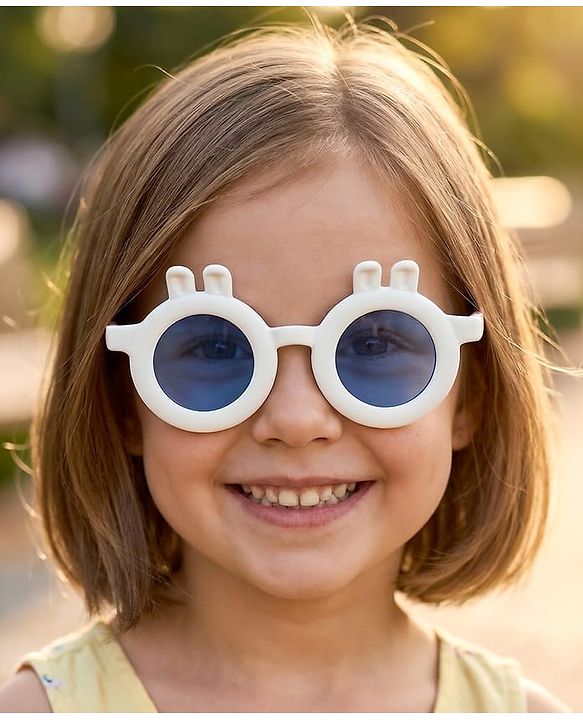 Babyhug Sunglasses With Bunny Applique - White & Pink