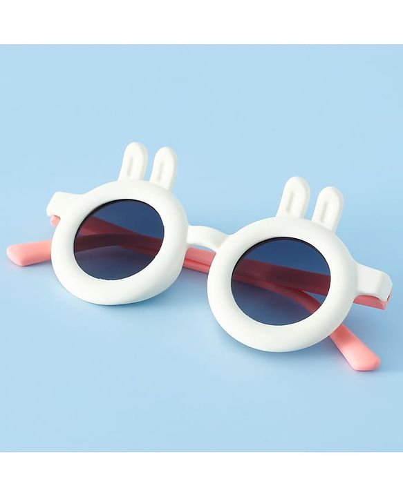 Babyhug Sunglasses With Bunny Applique - White & Pink