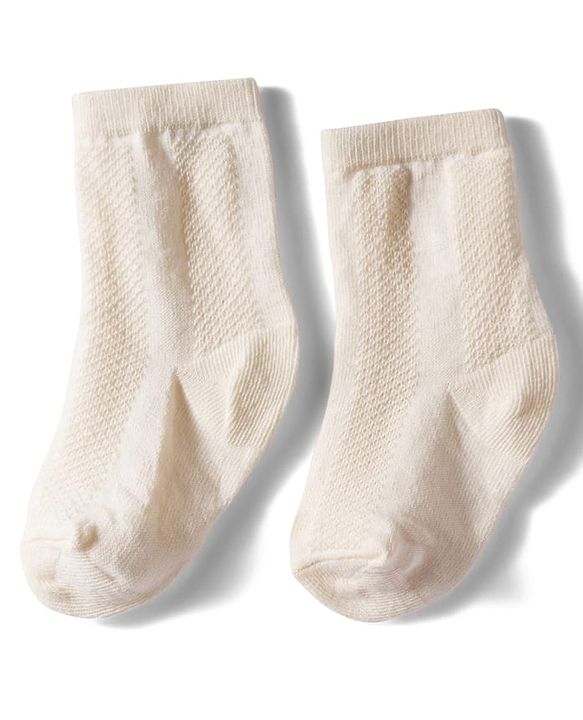 Cutewalk by Babyhug Non Terry Knit Anti-Bacterial Ankle Length Solid Colour Socks Pack of 3 - Dark Pink & Cream