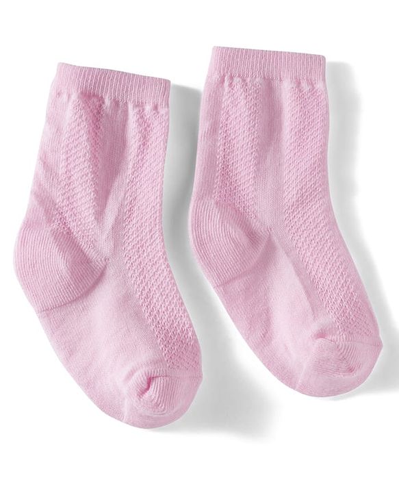 Cutewalk by Babyhug Non Terry Knit Anti-Bacterial Ankle Length Solid Colour Socks Pack of 3 - Dark Pink & Cream