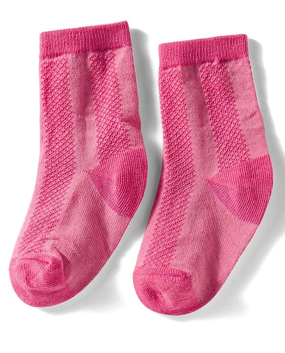Cutewalk by Babyhug Non Terry Knit Anti-Bacterial Ankle Length Solid Colour Socks Pack of 3 - Dark Pink & Cream