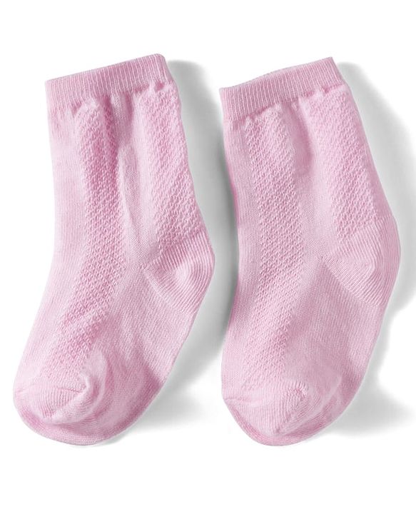 Cutewalk by Babyhug Non Terry Knit Anti-Bacterial Ankle Length Solid Colour Socks Pack of 3 - Dark Pink & Cream