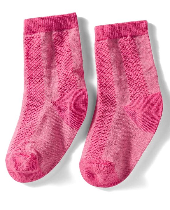 Cutewalk by Babyhug Non Terry Knit Anti-Bacterial Ankle Length Solid Colour Socks Pack of 3 - Dark Pink & Cream