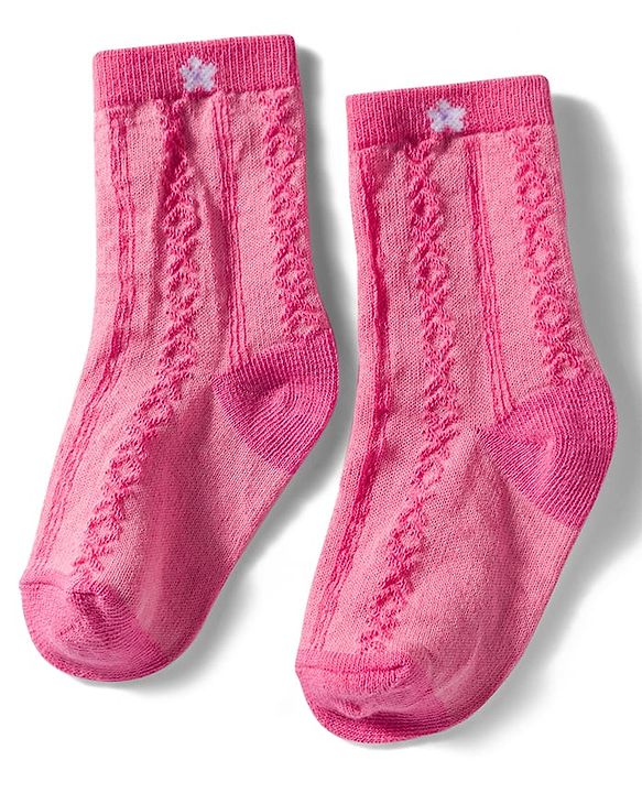 Cutewalk by Babyhug Non Terry Ankle Length Anti-Bacterial Socks with Floral, Heart & Bow Design Pack of 3 - Pink & Purple