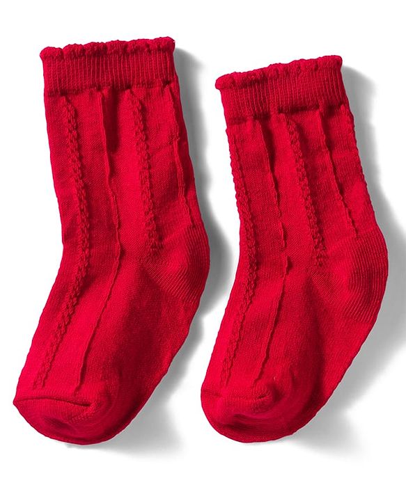 Cutewalk by Babyhug Non Terry Knit Anti-Bacterial Ankle Length Solid & Floral Designed  Socks Pack of 3 - Red, Cream & Pink