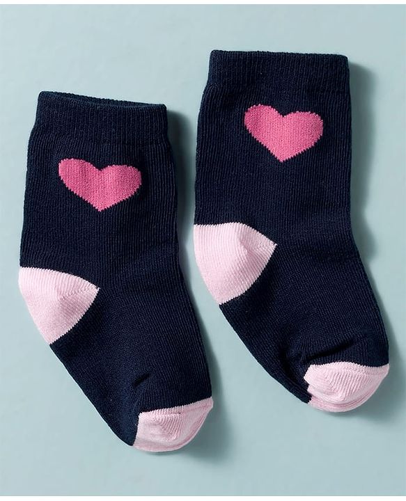 Cute Walk by Babyhug Non Terry Knit Ankle Length Anti Bacterial Socks With Polka Dots Hearts & Bow Design Pack of 3 - Multicolour