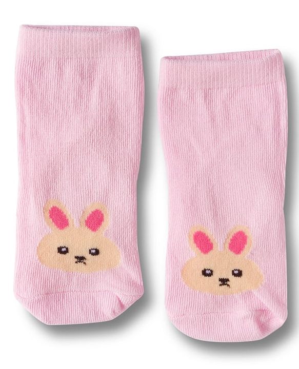 Cute Walk by Babyhug Non Terry Cotton Knit Ankle Length Anti Bacterial Socks With Animal Design Pack Of 3 - Multicolour
