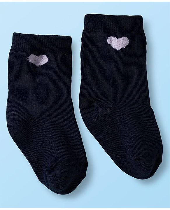 Cute Walk by Babyhug Non Terry Cotton Knit Ankle Length Anti Bacterial Socks With Hearts Design Pack Of 3 - Multicolour
