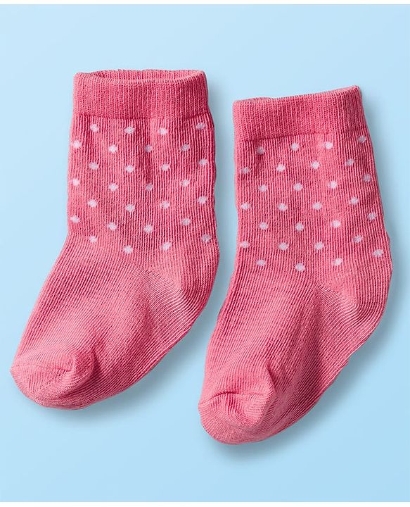 Cute Walk by Babyhug Non Terry Cotton Knit Ankle Length Anti Bacterial Socks With Hearts Design Pack Of 3 - Multicolour