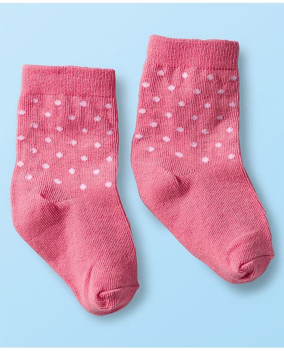 Cute Walk by Babyhug Non Terry Cotton Knit Ankle Length Anti Bacterial Socks With Hearts Design Pack Of 3 - Multicolour
